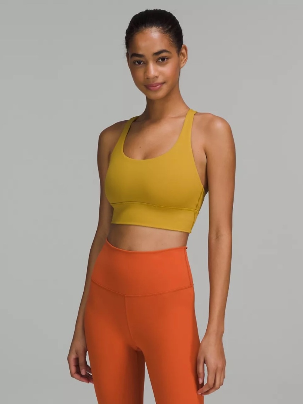 Lululemon Energy Longline Sports Bra Auric Gold Size 6